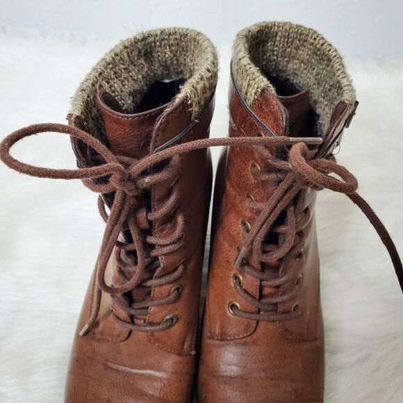 MIA women's lace up Brown ankle boots Size 8.5 - Picture 8 of 10